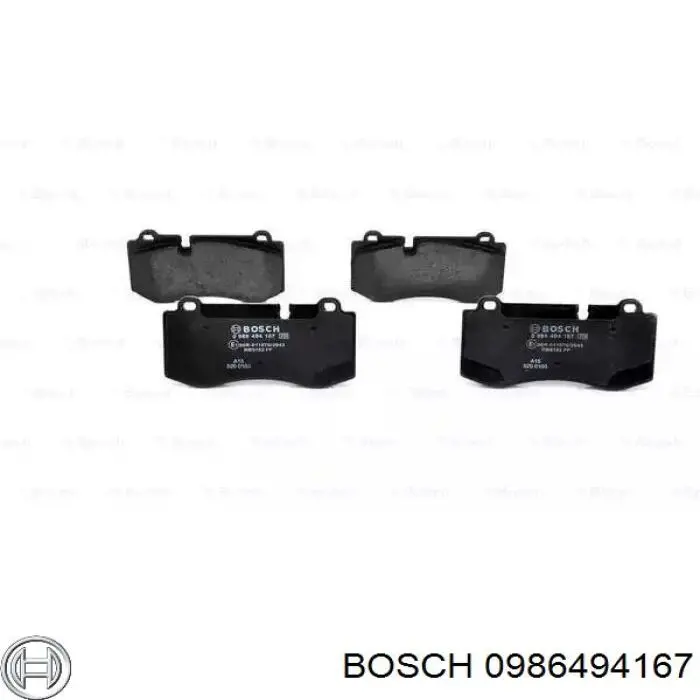 0986494167 Bosch колодки тормозные передние дисковые