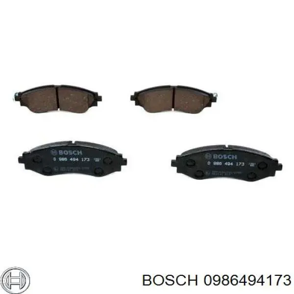 Колодки гальмівні передні, дискові 0986494173 Bosch