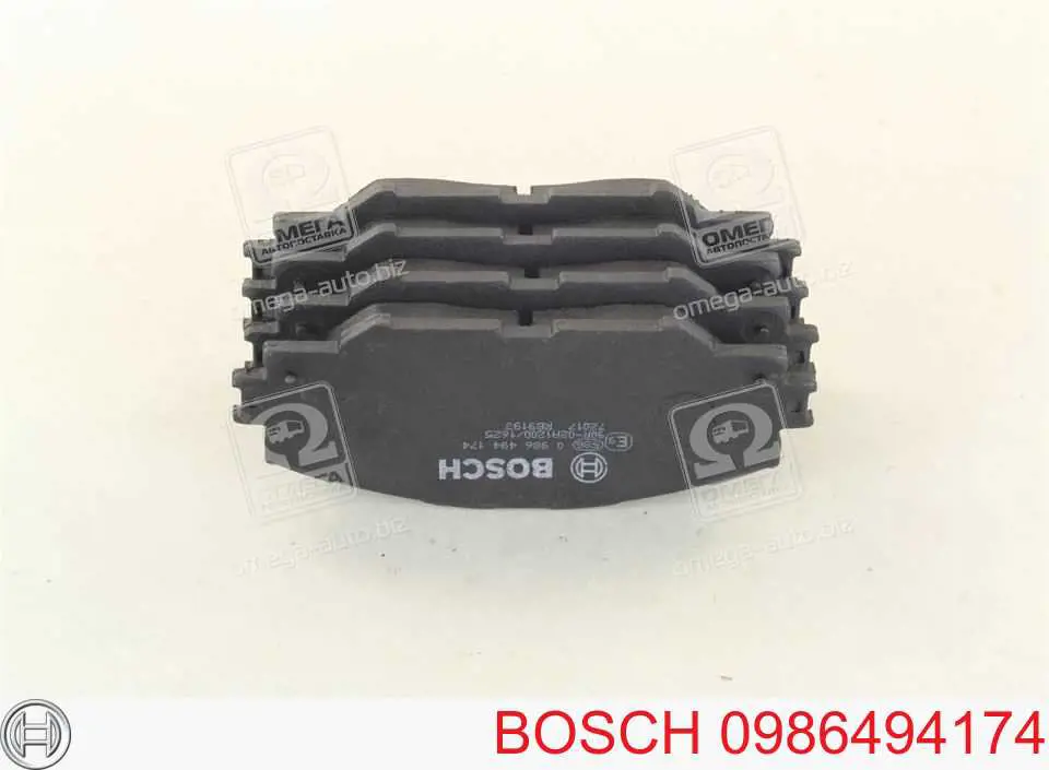 0 986 494 174 Bosch колодки тормозные передние дисковые