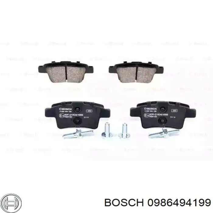 0986494199 Bosch задние тормозные колодки