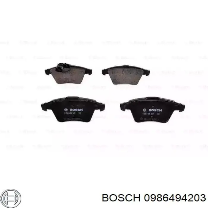 0986494203 Bosch колодки тормозные передние дисковые