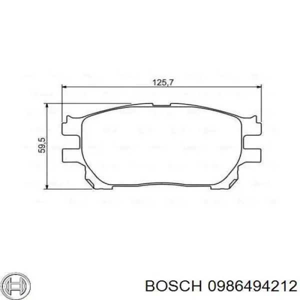 Передние тормозные колодки 0986494212 Bosch