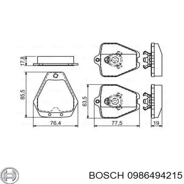 0986494215 Bosch передние тормозные колодки