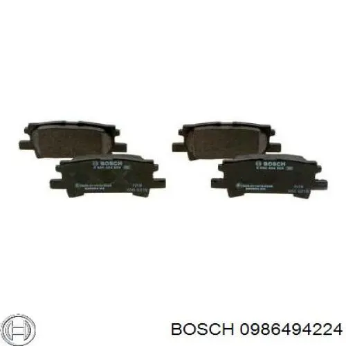 Задние тормозные колодки 0986494224 Bosch