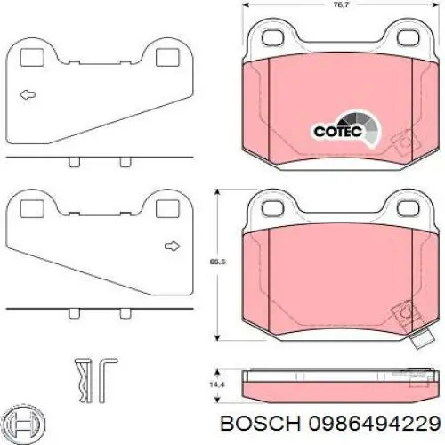 0986494229 Bosch Колодки тормозные дисковые комплект