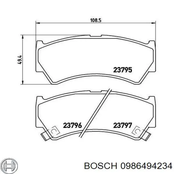 0986494234 Bosch Колодки передние