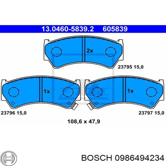 Колодки Bosch 0986494234 цена, от 15.58 USD