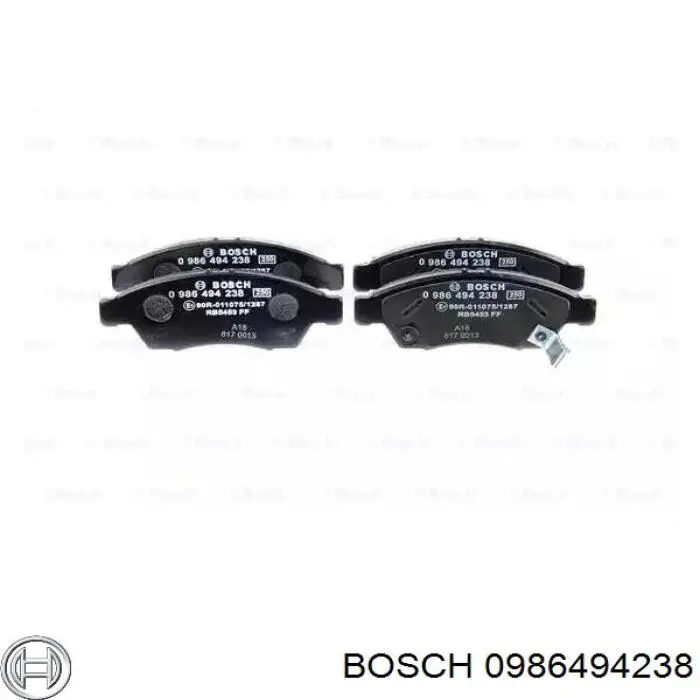 Передние тормозные колодки 0986494238 Bosch