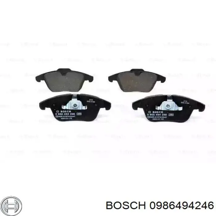 Колодки тормозные передние дисковые Bosch 0986494246