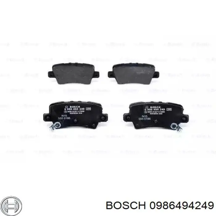 0986494249 Bosch колодки тормозные задние дисковые