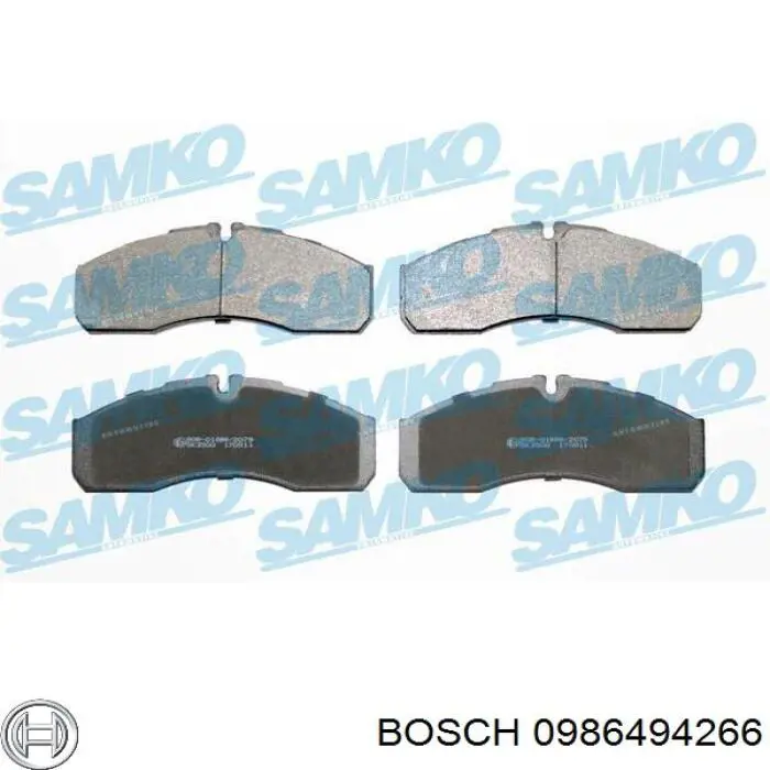 Передние тормозные колодки 0986494266 Bosch