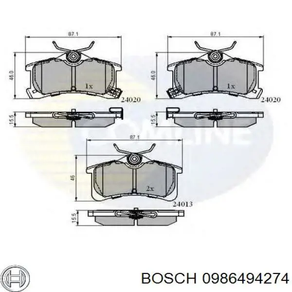 Колодки дисковые  Bosch 0986494274 цена, от 22.89 USD