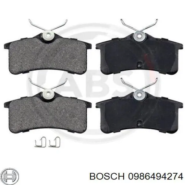 Задние тормозные колодки 0986494274 Bosch