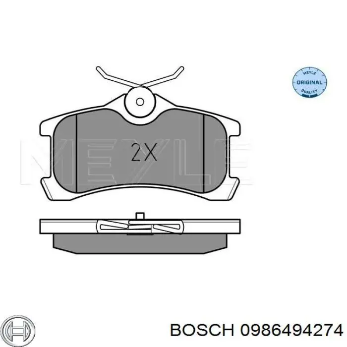 Задние дисковые колодки Bosch 0986494274