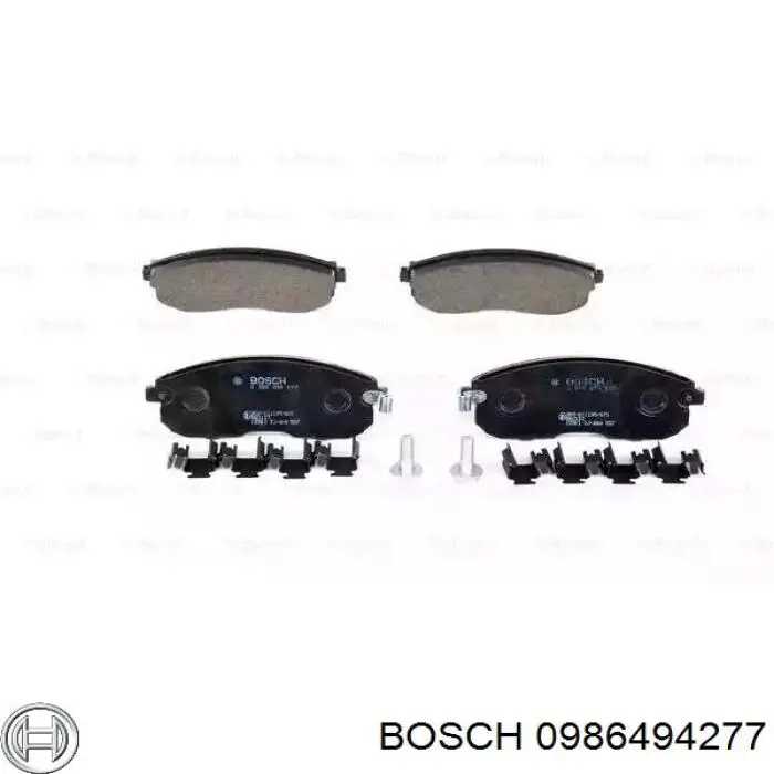 0986494277 Bosch колодки тормозные передние дисковые