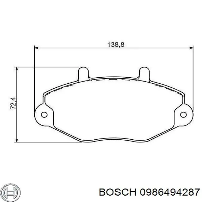 0986494287 Bosch колодки тормозные передние дисковые