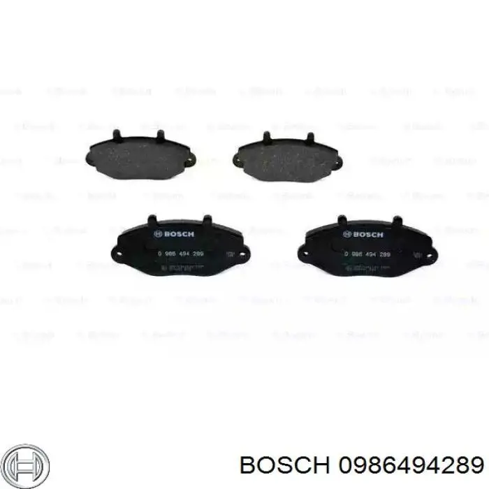 0986494289 Bosch колодки тормозные передние дисковые