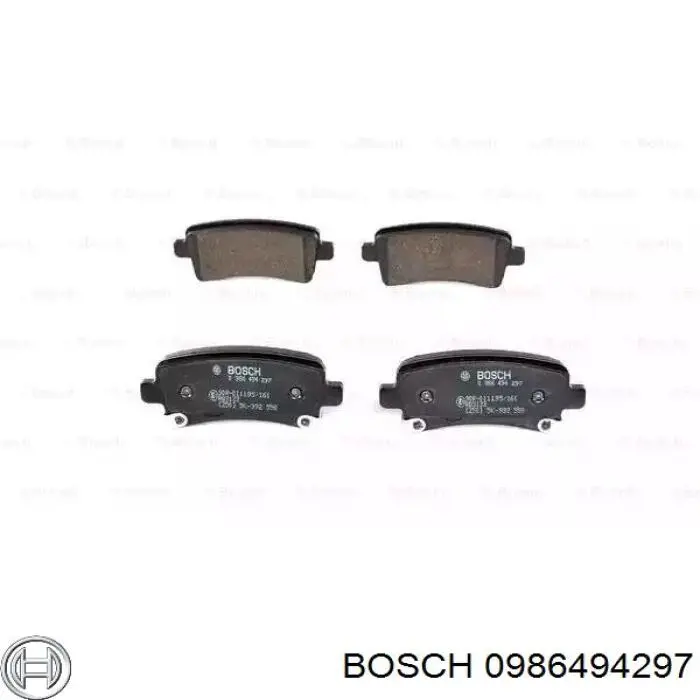 Задние тормозные колодки 0986494297 Bosch