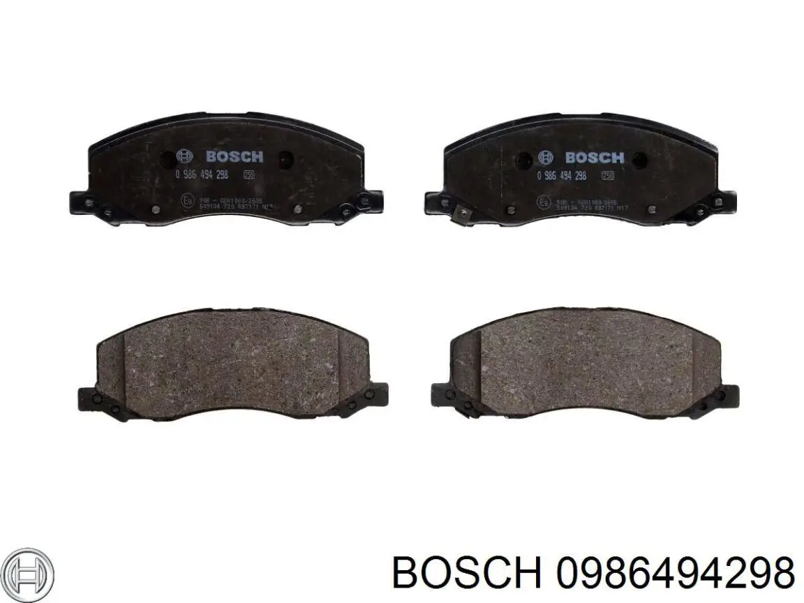 Передние тормозные колодки 0986494298 Bosch