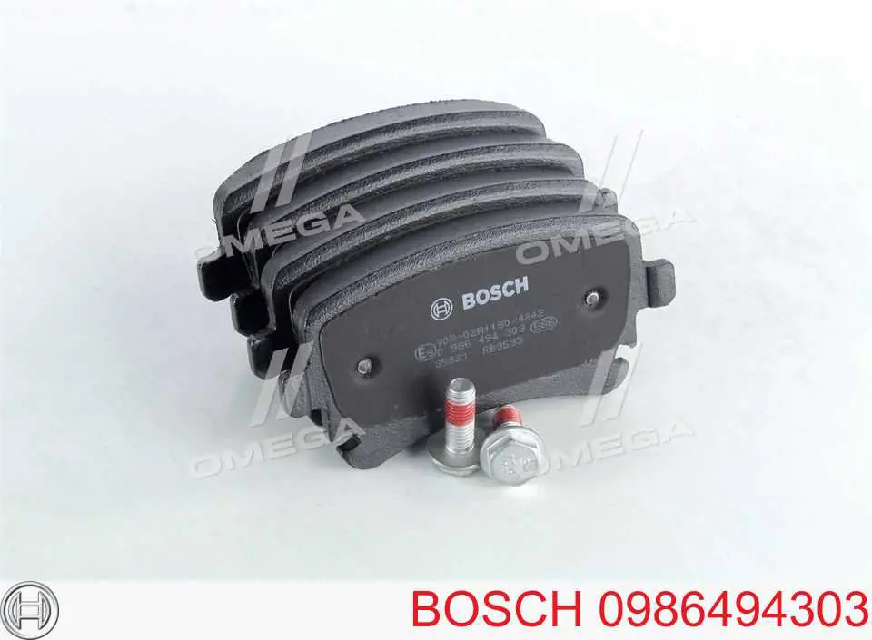 0986494303 Bosch колодки тормозные задние дисковые