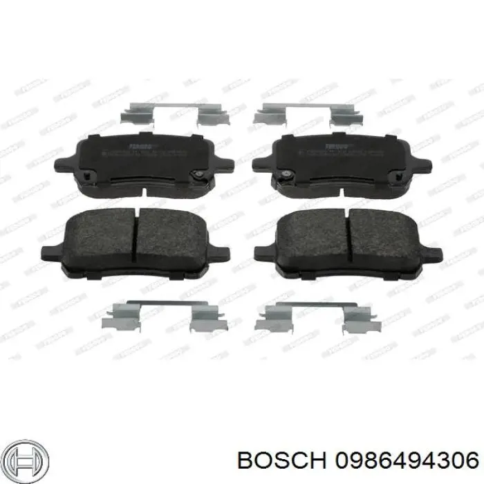 Передние тормозные колодки 0986494306 Bosch