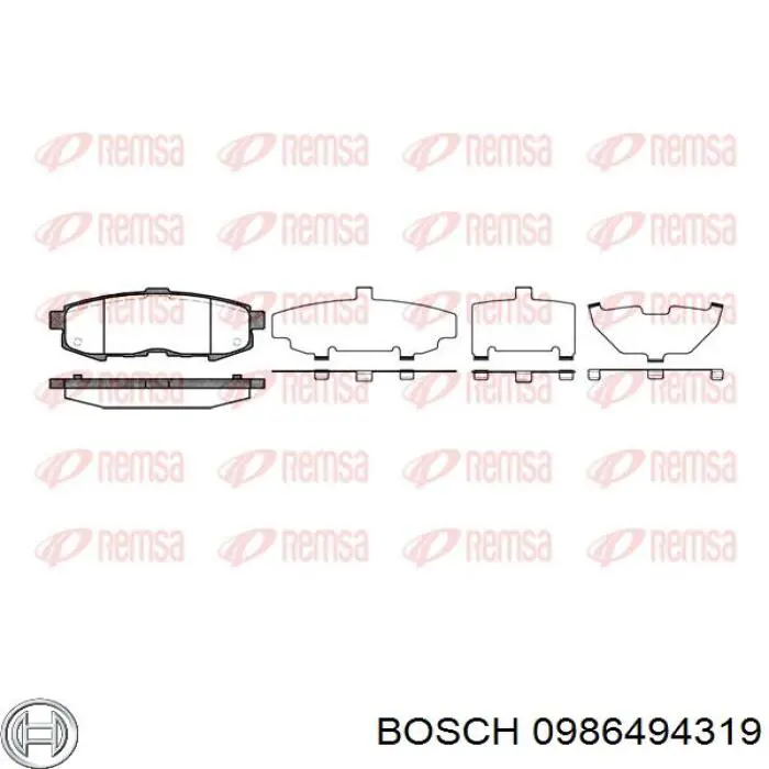 Задние тормозные колодки 0986494319 Bosch