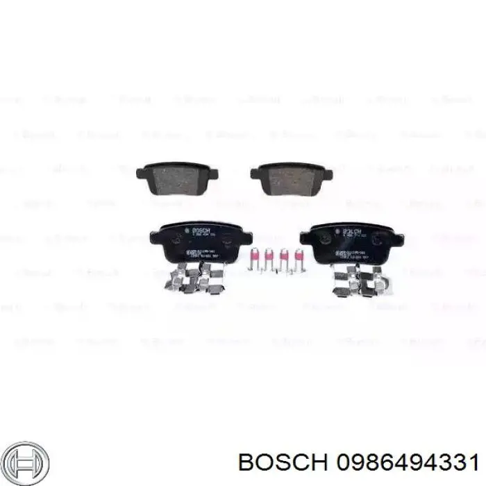 Задние тормозные колодки 0986494331 Bosch