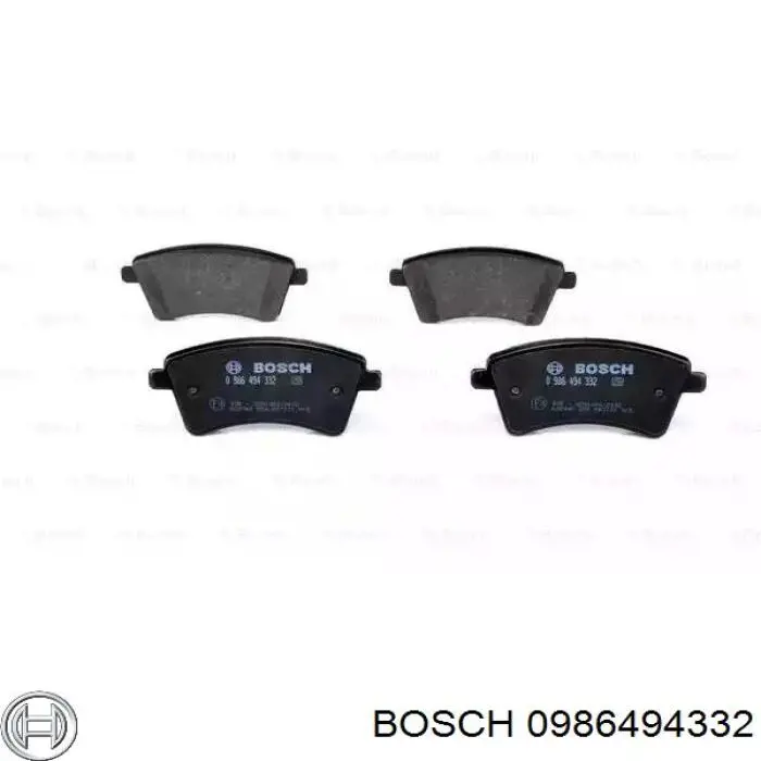 Передние тормозные колодки 0986494332 Bosch