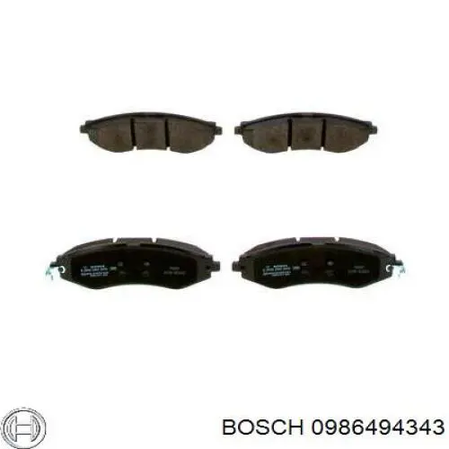 Колодки гальмівні передні, дискові 0986494343 Bosch