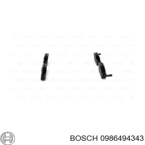 Колодки гальмівні передні, дискові 0986494343 Bosch