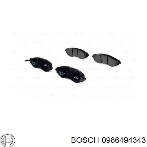Колодки гальмівні передні, дискові 0986494343 Bosch
