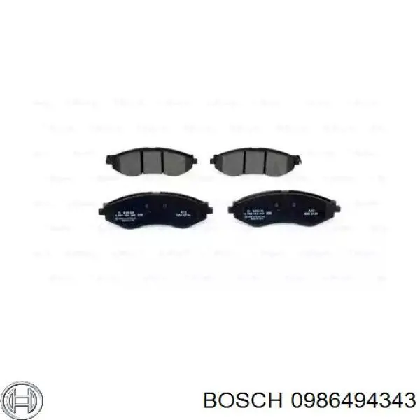 Колодки гальмівні передні, дискові 0986494343 Bosch