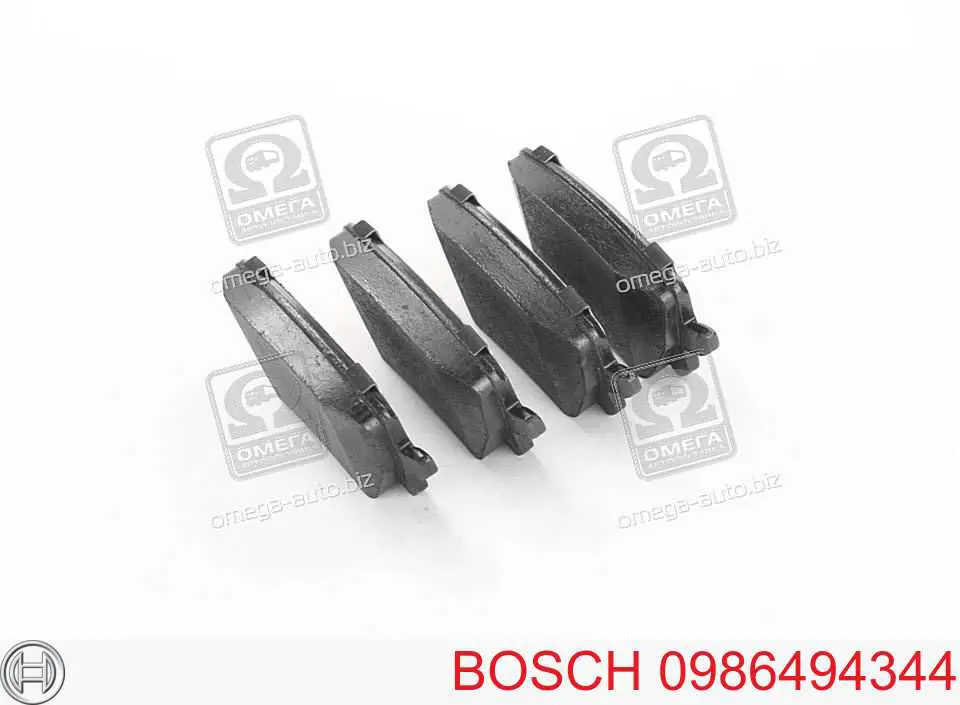 0986494344 Bosch колодки тормозные задние дисковые
