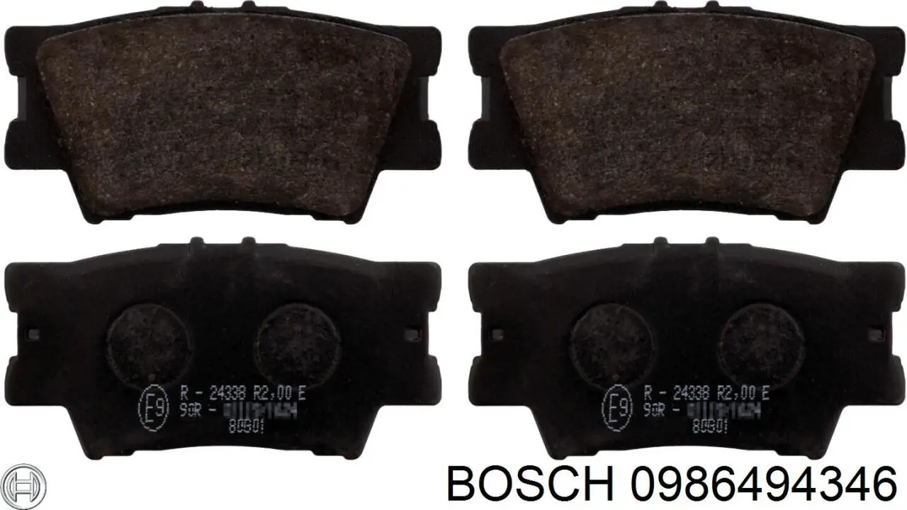 0986494346 Bosch колодки тормозные задние дисковые
