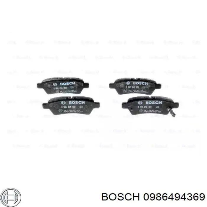 Задние тормозные колодки 0986494369 Bosch