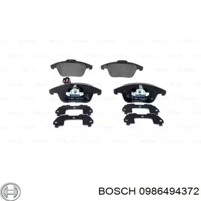 0986494372 Bosch колодки тормозные передние дисковые