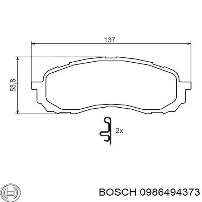 Передние тормозные колодки 0986494373 Bosch