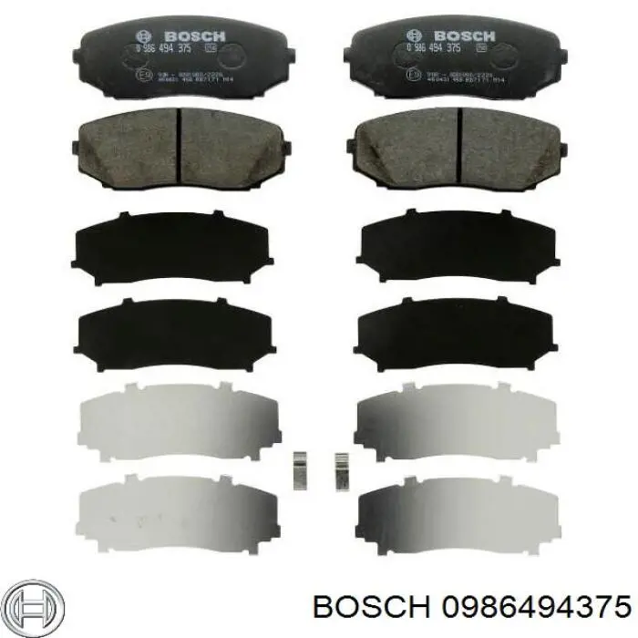 Колодки гальмівні передні, дискові 0986494375 Bosch