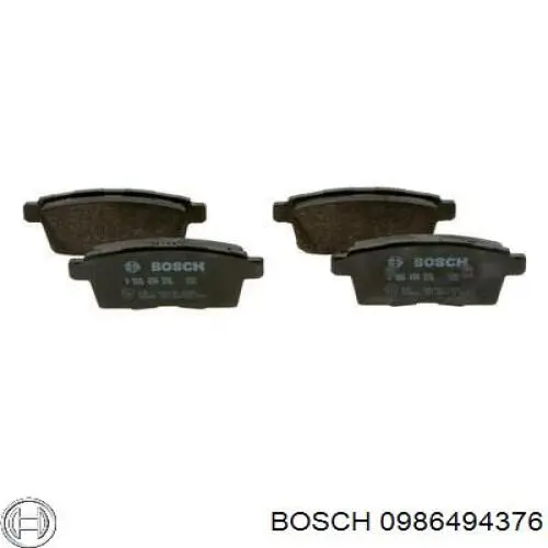 Задние тормозные колодки 0986494376 Bosch