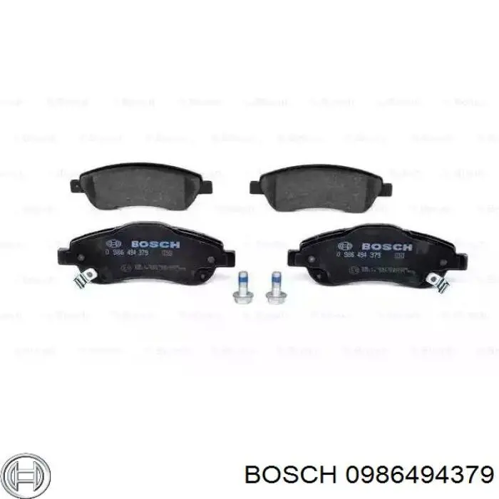 0986494379 Bosch колодки тормозные передние дисковые