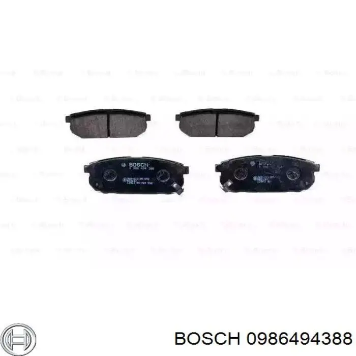 0986494388 Bosch задние тормозные колодки