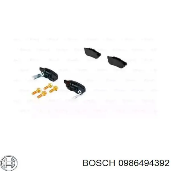 0986494392 Bosch колодки тормозные задние дисковые
