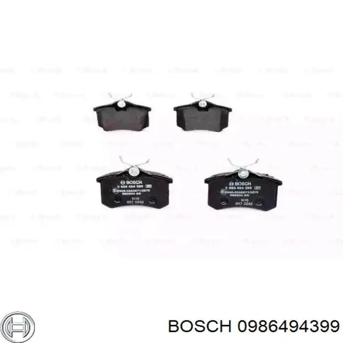 0986494399 Bosch колодки тормозные задние дисковые