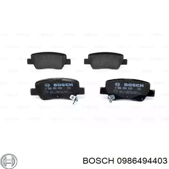 Задние тормозные колодки 0986494403 Bosch