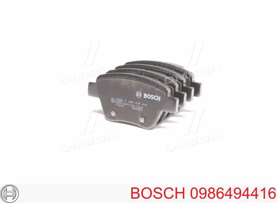 0986494416 Bosch колодки тормозные задние дисковые