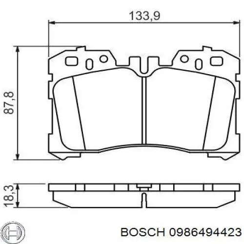 0 986 494 423 Bosch колодки тормозные передние дисковые