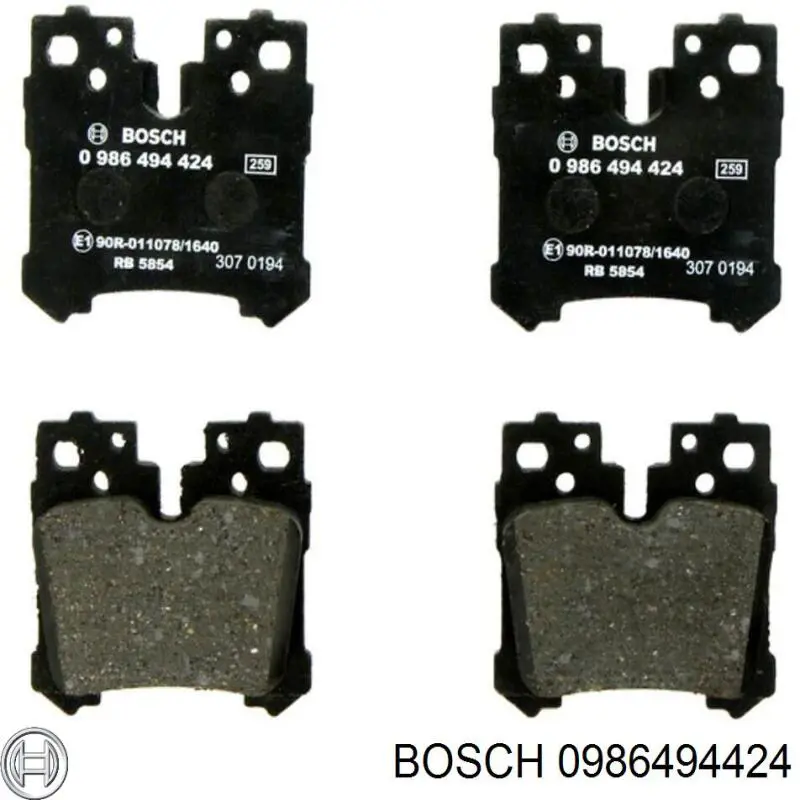 Задние тормозные колодки 0986494424 Bosch