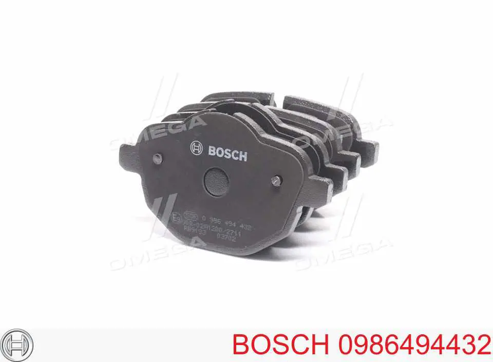0986494432 Bosch колодки тормозные задние дисковые