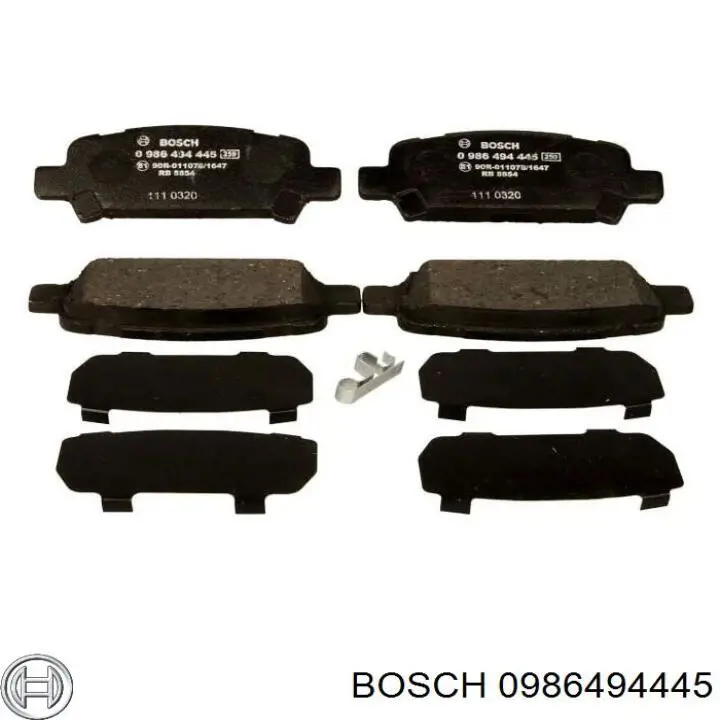 0986494445 Bosch задние тормозные колодки