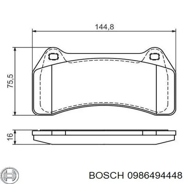 0986494448 Bosch колодки тормозные передние дисковые